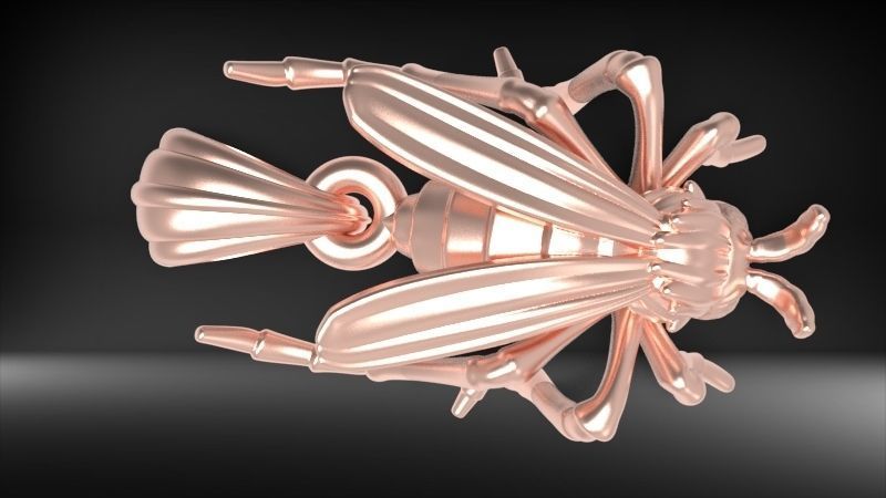 Mosquito bug fly Pendant Necklace Charm bracelet Jewelry 3D print model_13