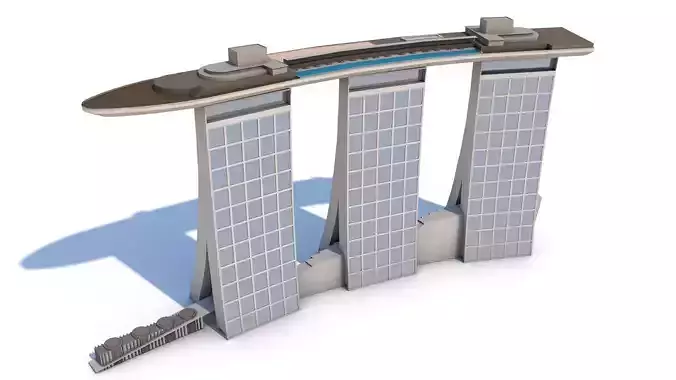 Marina Bay Sands Singapore Low-poly 3D model