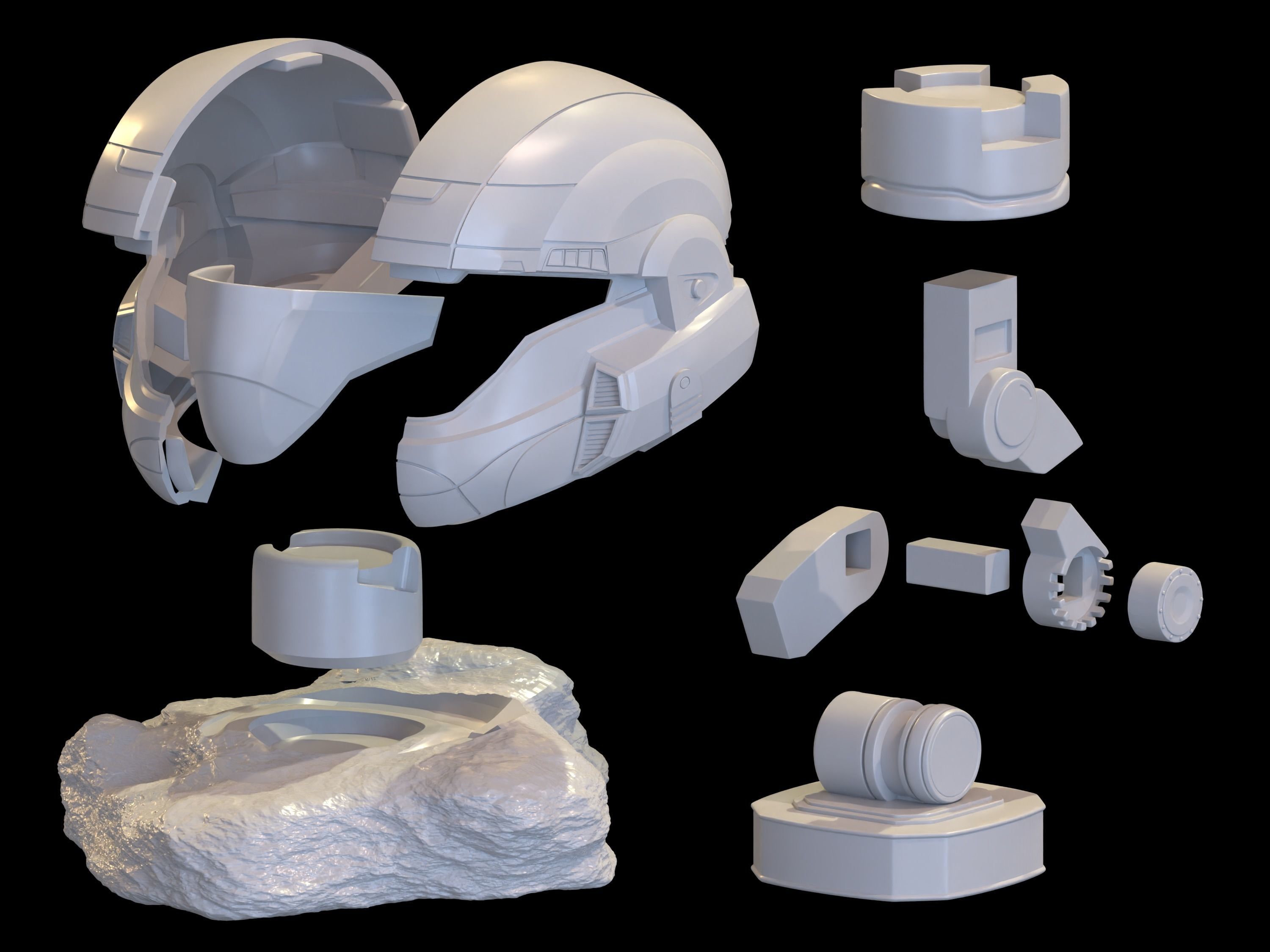 Mini Series ODST Helmet desk display decoration 3d print file 3D print model_4