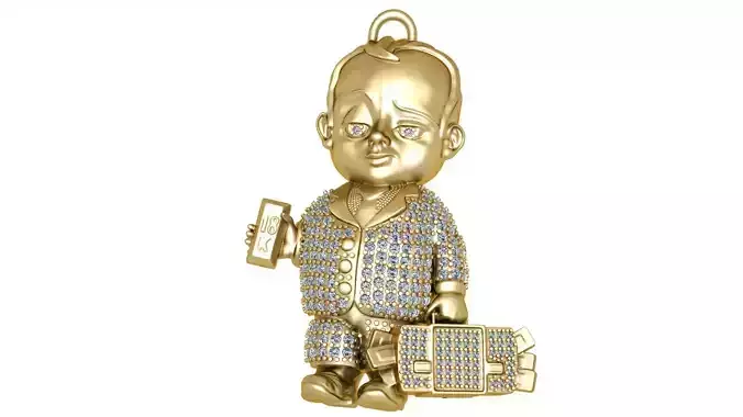 Powerful boss pendant with stones and without stones