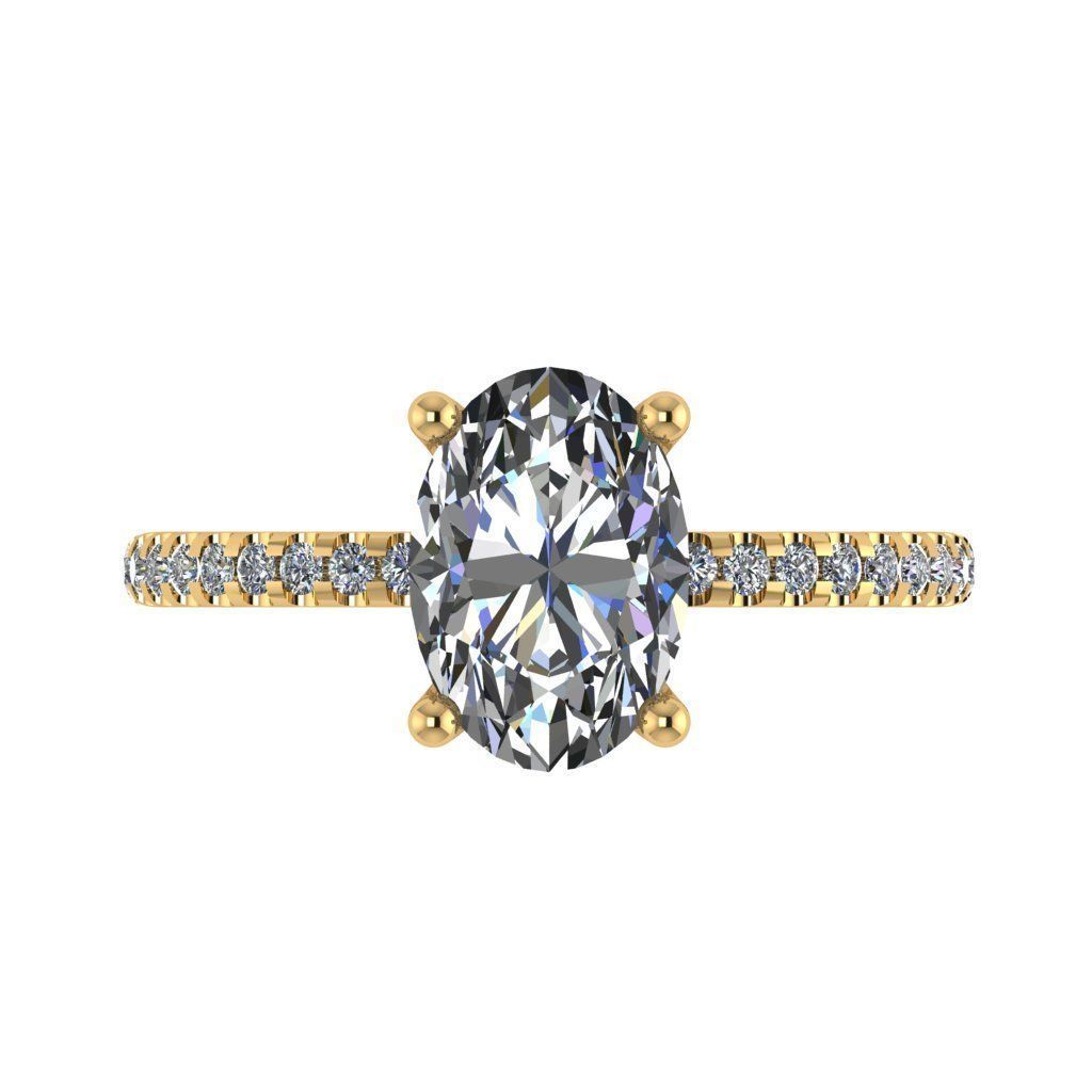 Hidden halo style solitaire diamond ring 3D print model_3