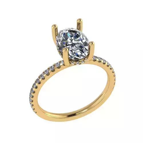 Hidden halo style solitaire diamond ring