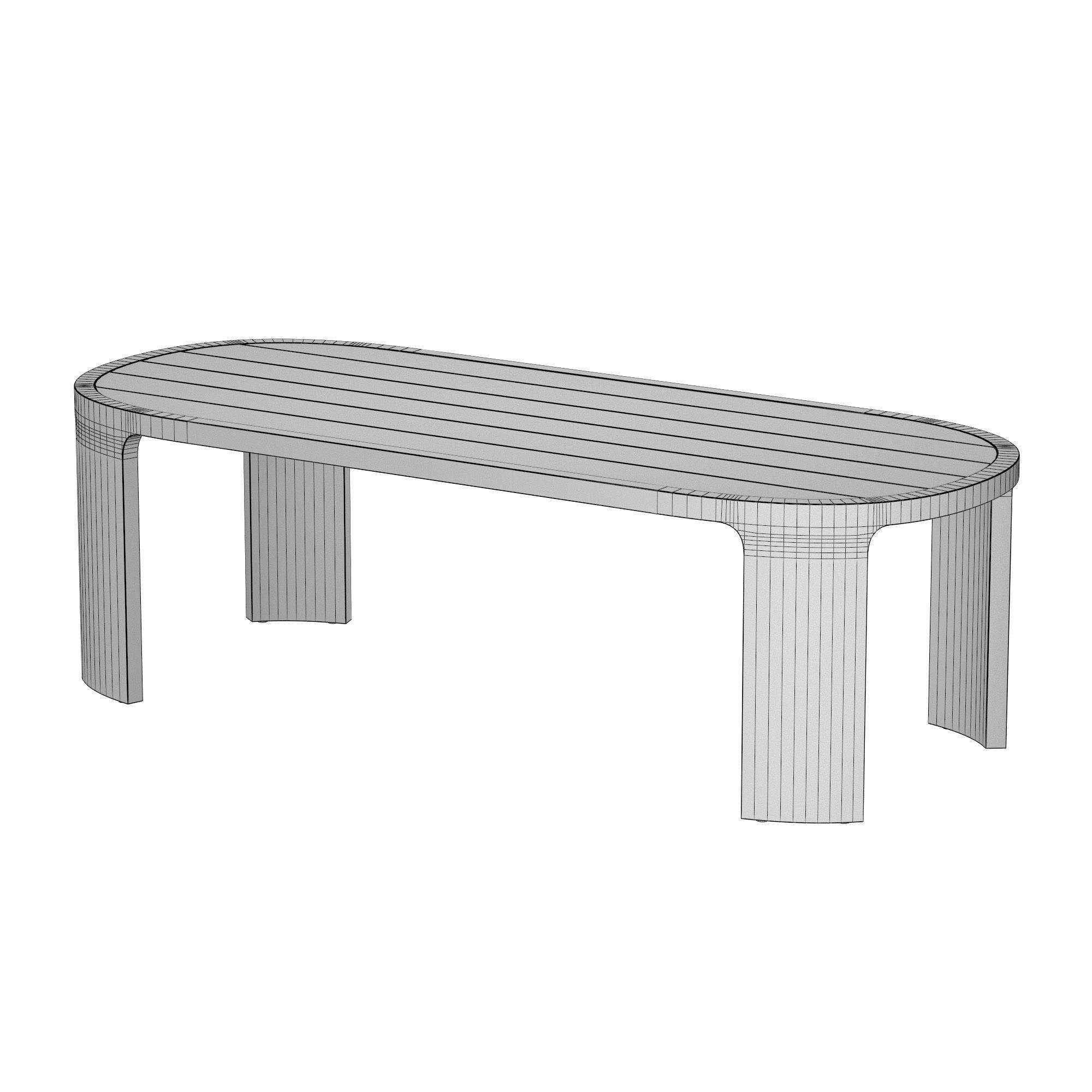 BRONTE TEAK RECTANGULAR DINING TABLE 3D model_5