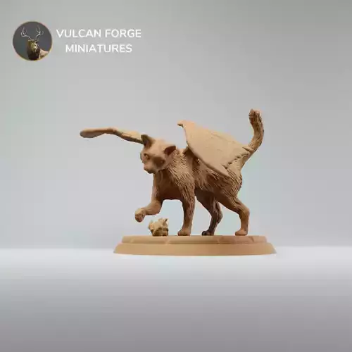 Dnd Cat Familiar with wings playing with orb - Pre Supported 3D print model
