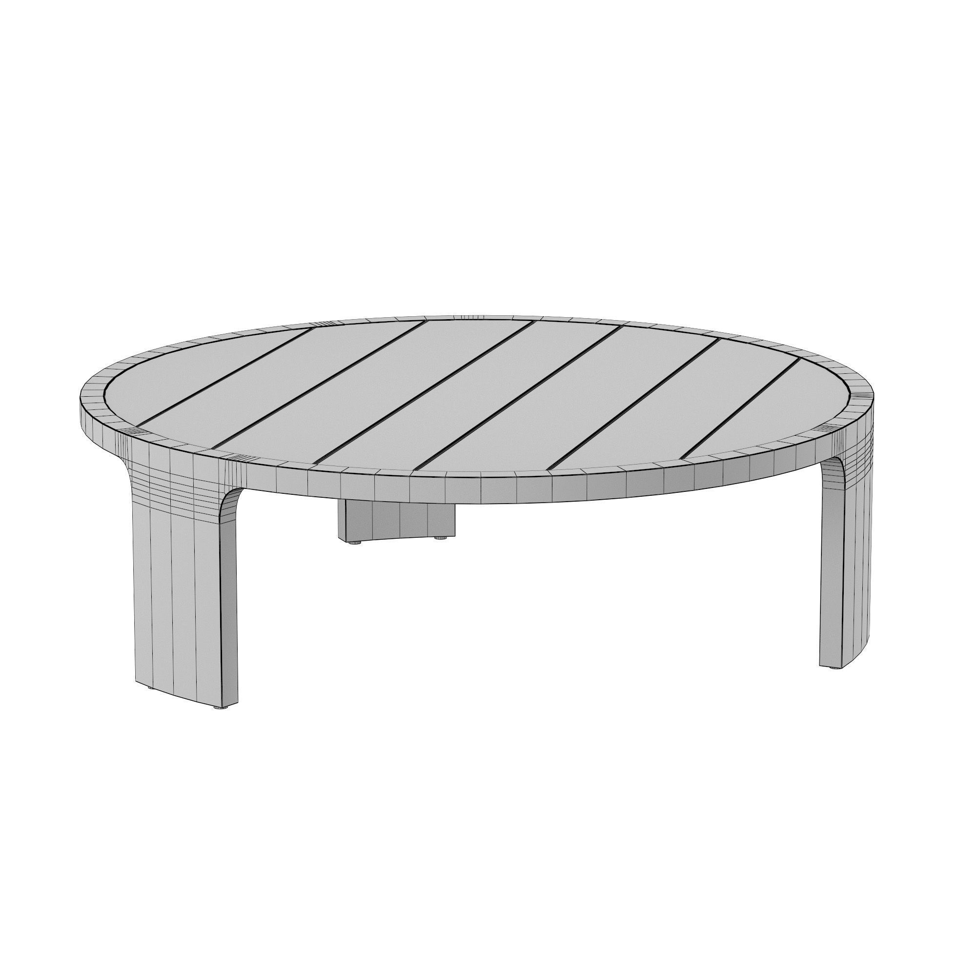 BRONTE TEAK ROUND COFFEE TABLE 3D model_5