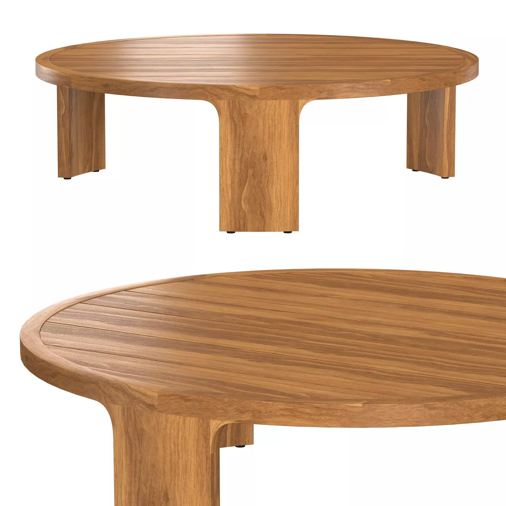 BRONTE TEAK ROUND COFFEE TABLE 3D model_0