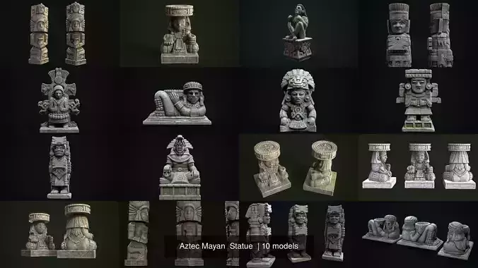 Aztec Mayan  Statue 