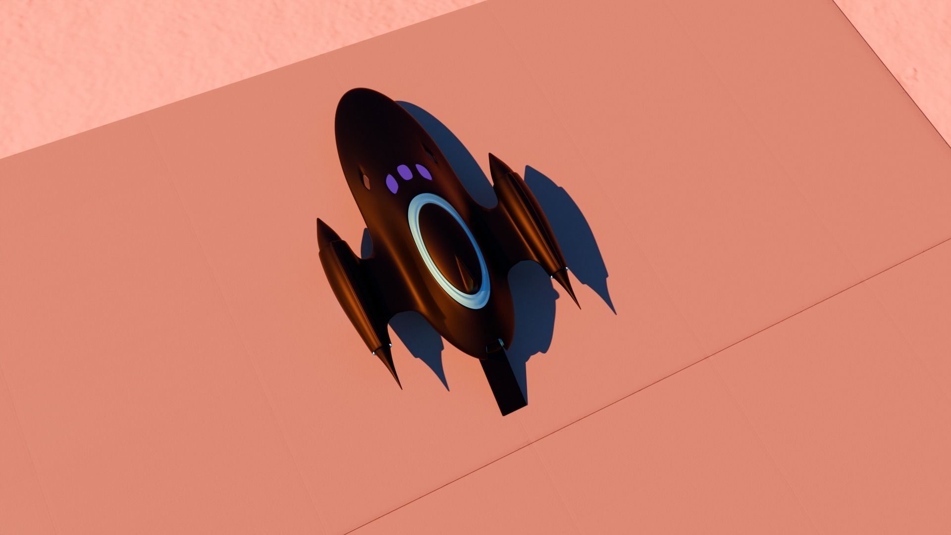 Black spaceship 3D model_8