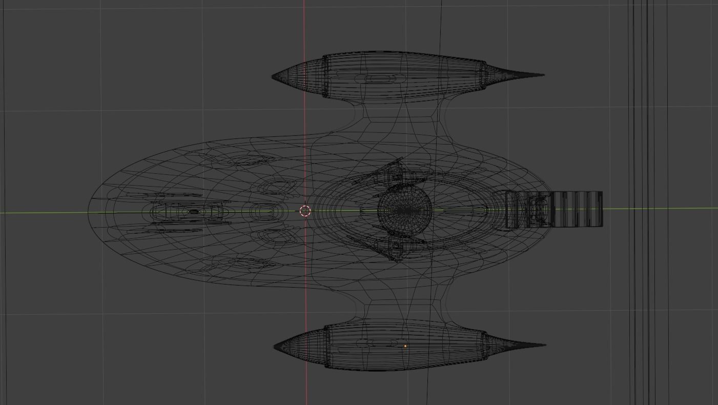 Black spaceship 3D model_3
