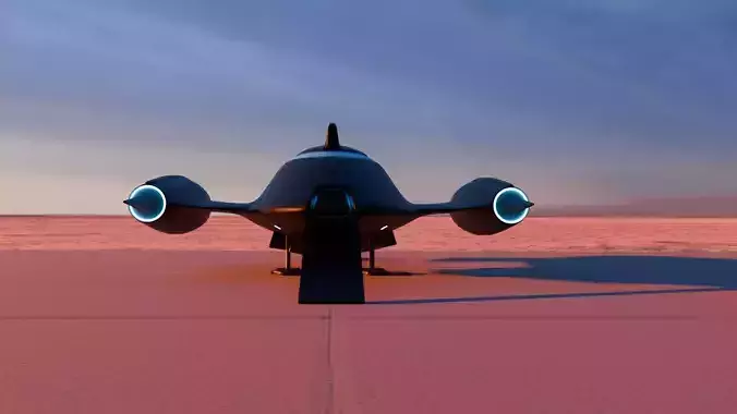 Black spaceship 3D model