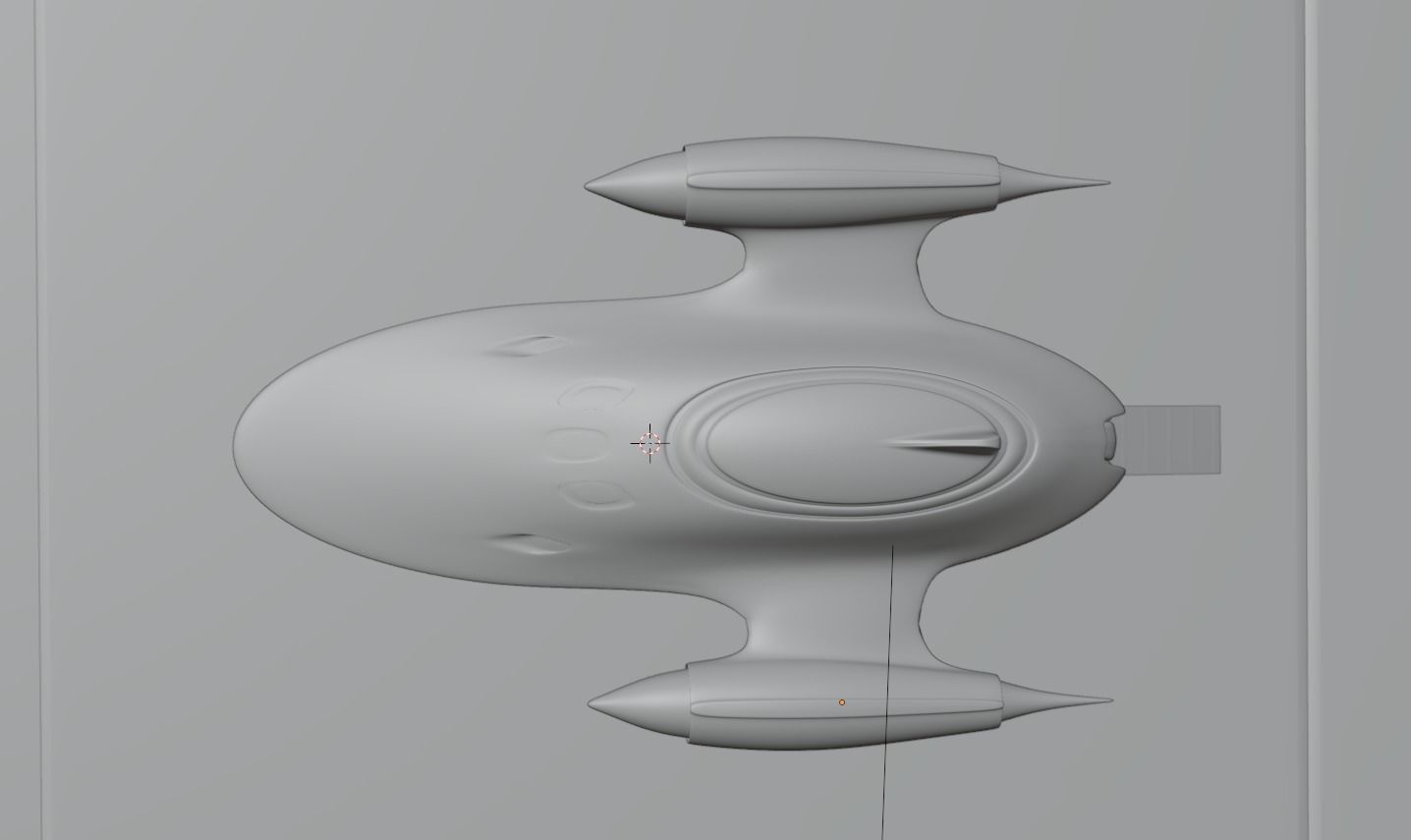 Black spaceship 3D model_2
