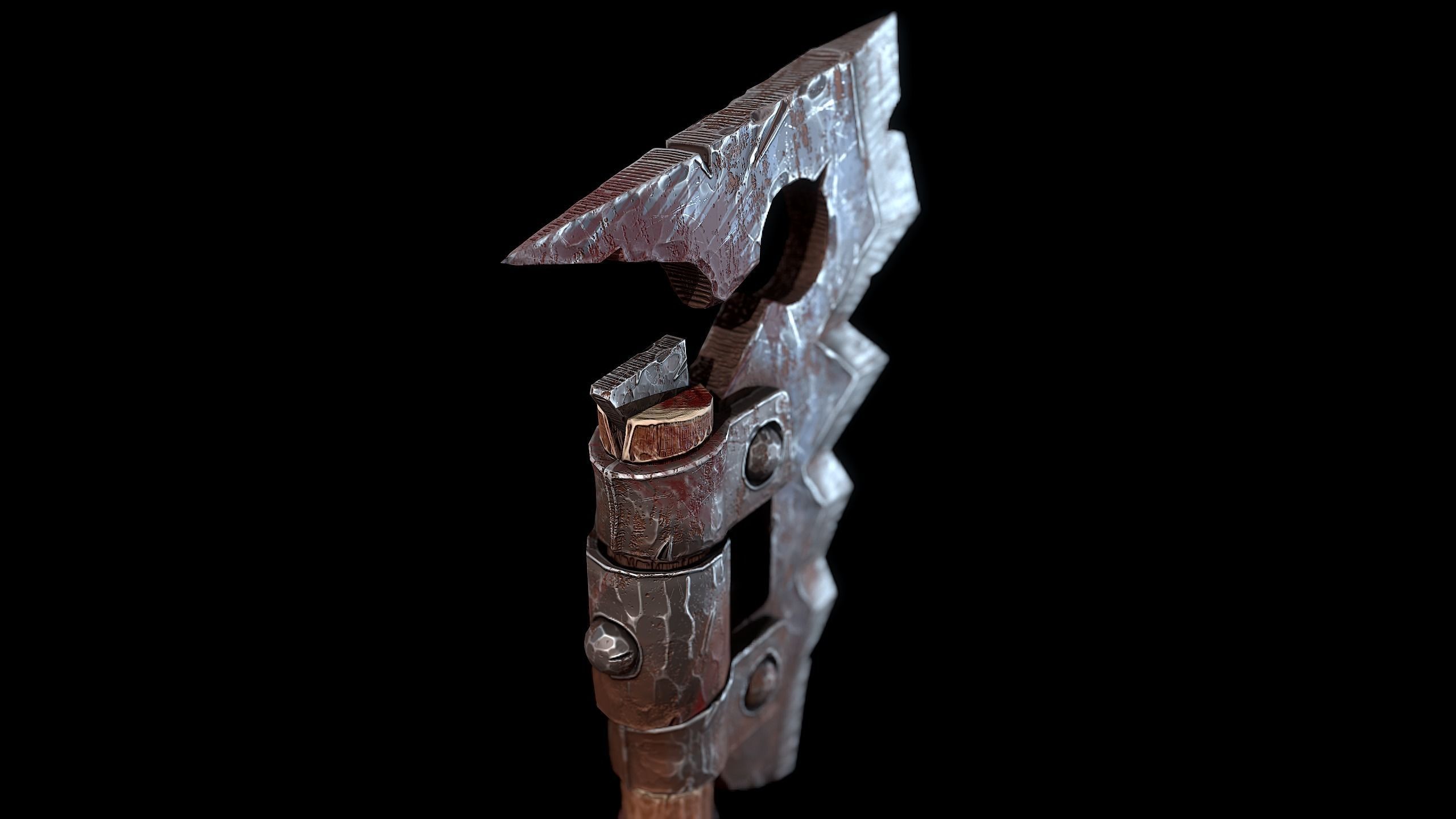 Orc Meat Cleaver Low-poly 3D model_6