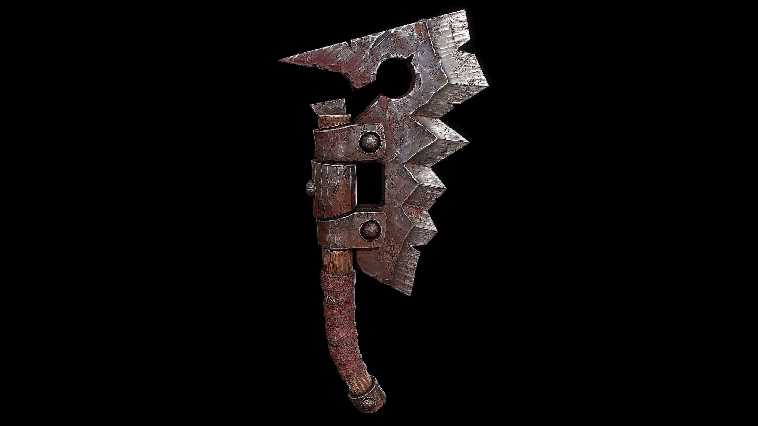 Orc Meat Cleaver Low-poly 3D model_3