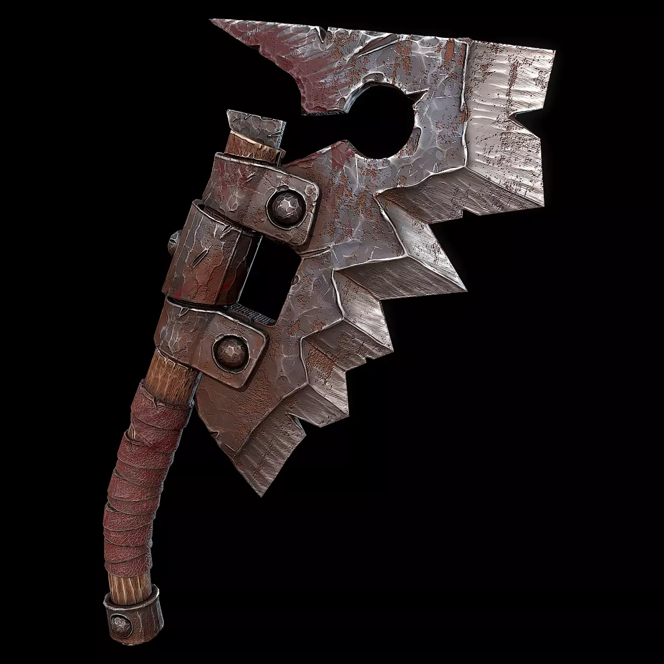 Orc Meat Cleaver Low-poly 3D model_0