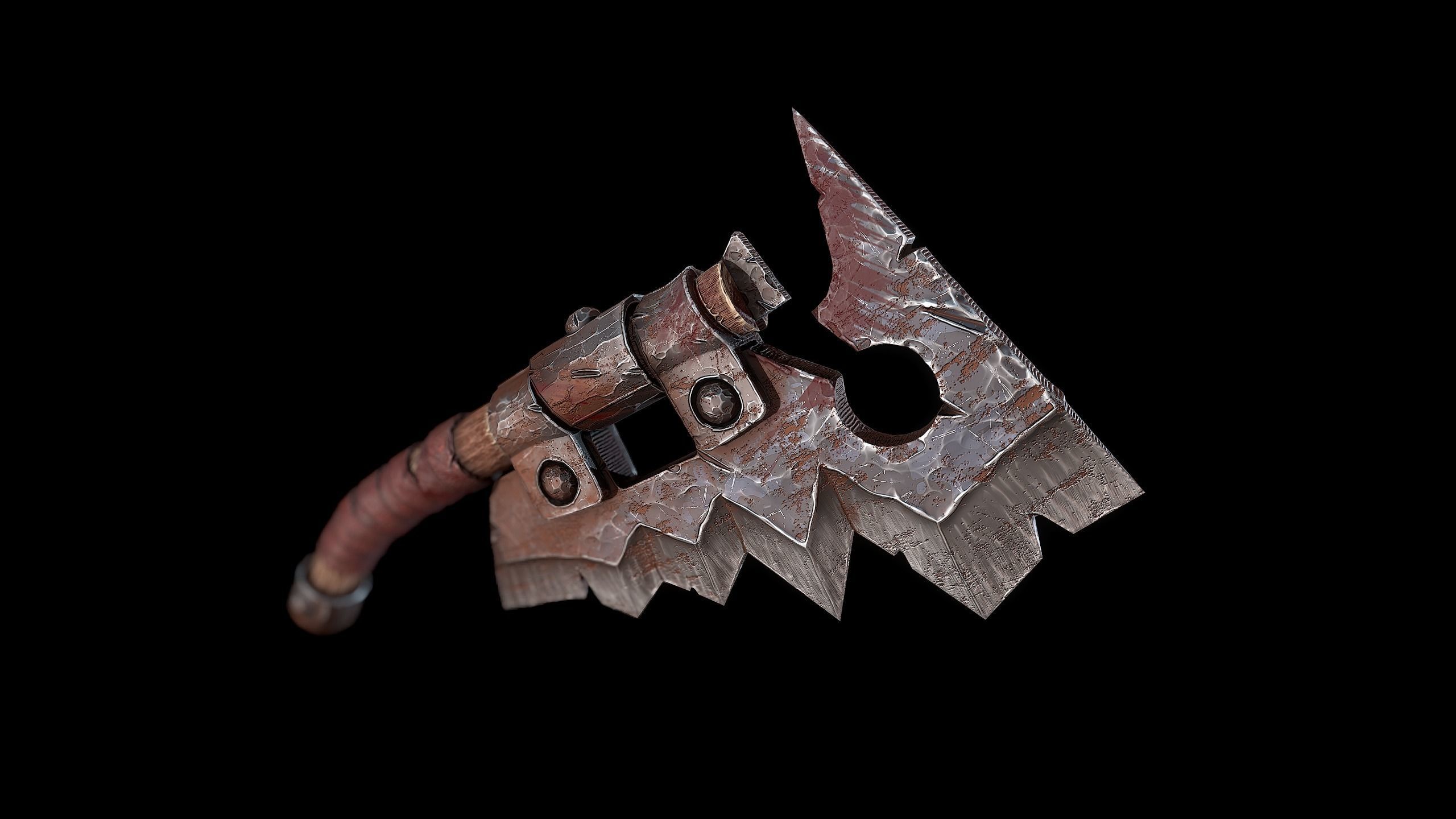 Orc Meat Cleaver Low-poly 3D model_5