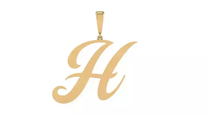 Pendant Alphabet Letter H 20 mm Camp 3D print model