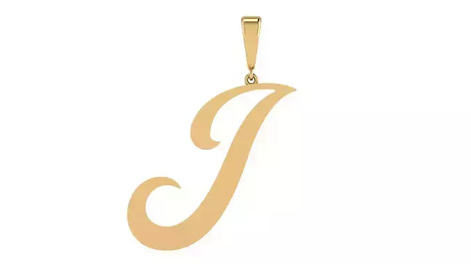 Pendant Alphabet Letter J 20 mm Camp 3D print model
