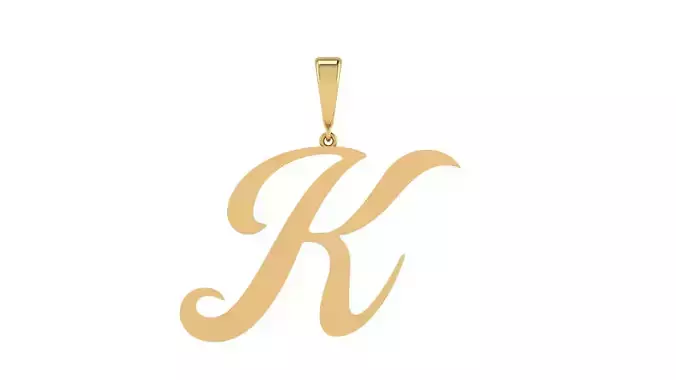 Pendant Alphabet Letter K 20 mm Camp 3D print model