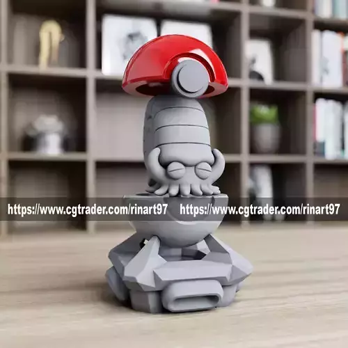 omanyte in the pokeball from Pokemon 3D print model