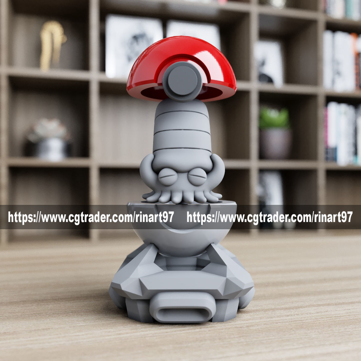 omanyte in the pokeball from Pokemon 3D print model_4