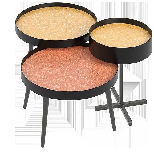 Terrazo Prism Table Set Free 3D model