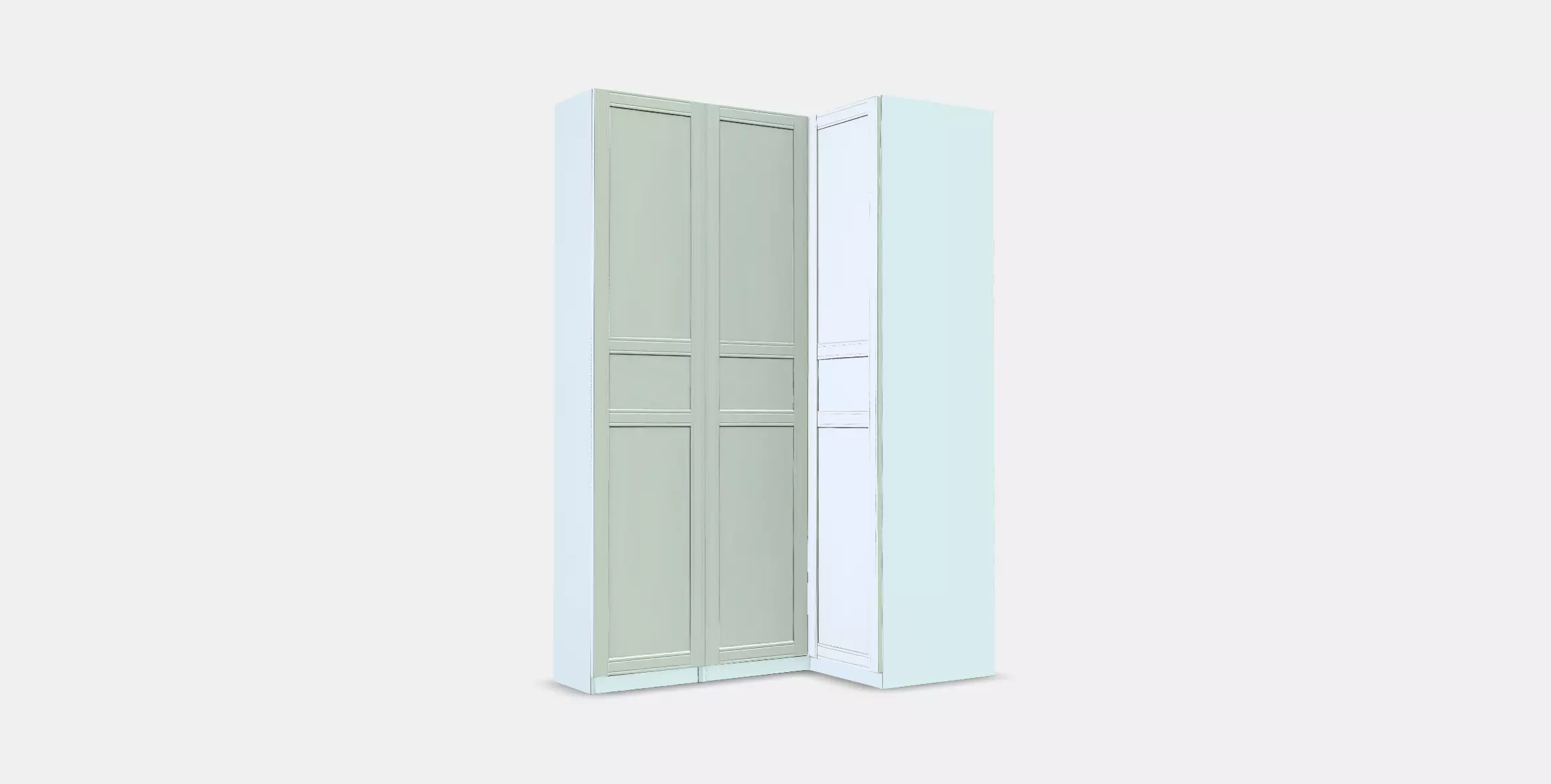 PAX  FLISBERGET Corner wardrobe Low-poly 3D model_0