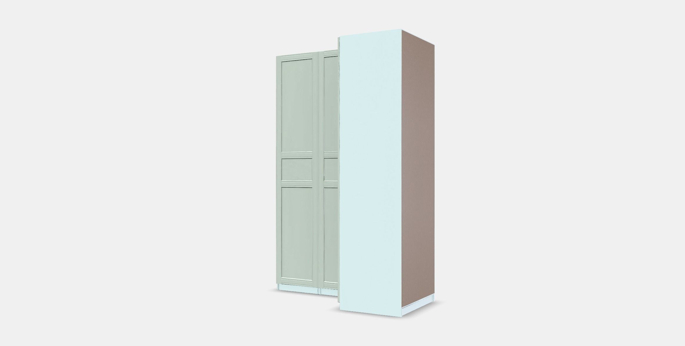 PAX  FLISBERGET Corner wardrobe Low-poly 3D model_11