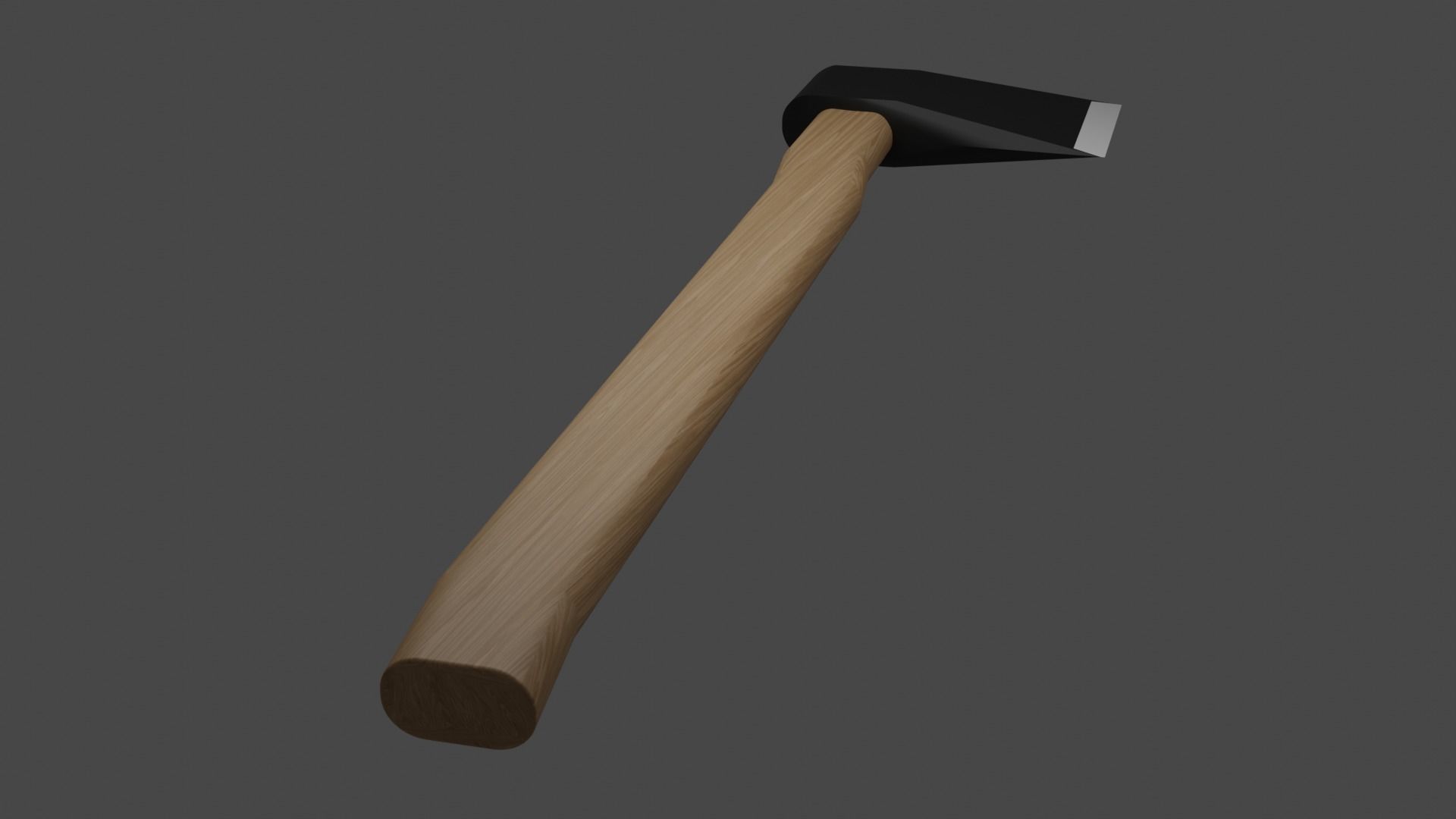 Game Ready Wood Axe 3D model_3