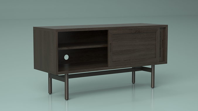 Modern Wooden TV Stand Black 3D model