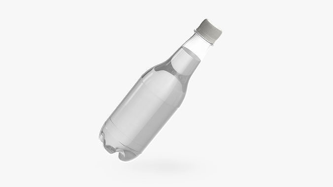 Small Plastic White Water Bottle 3D model 5