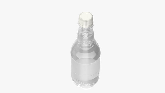 Small Plastic White Water Bottle 3D model 7