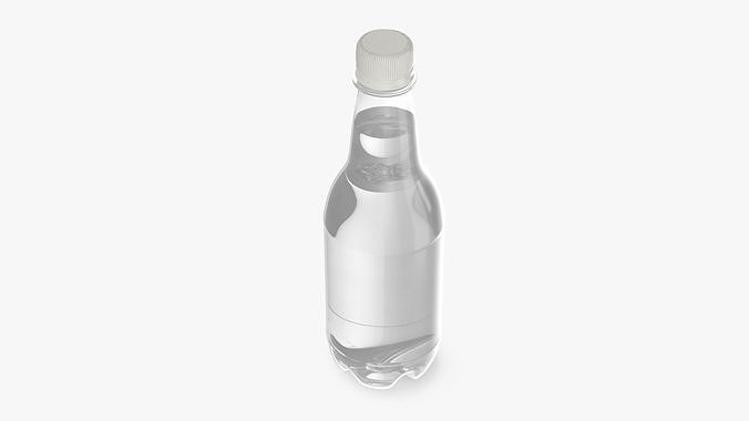Small Plastic White Water Bottle 3D model 6