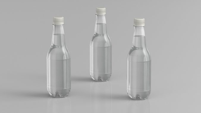 Small Plastic White Water Bottle 3D model 3