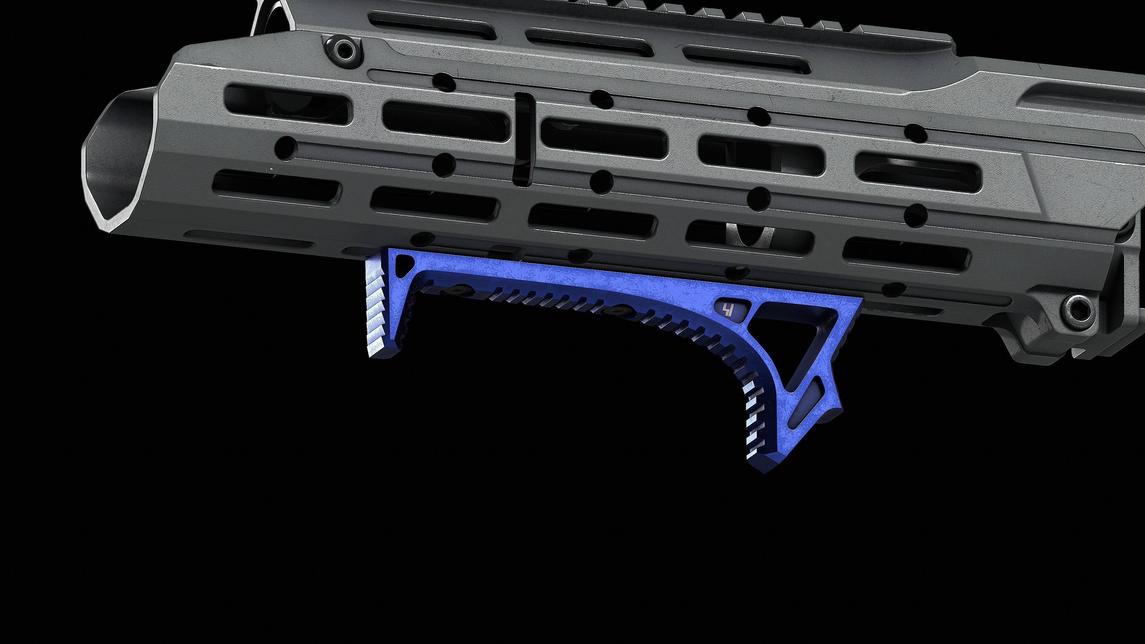 Mlock Reverse Grip 3D model MLOK LINK Curved Foregrip VR / AR / low-poly | CGTrader