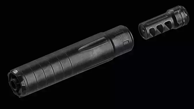 Gemtech Series Neutron 7x62 cal 300 Low-poly 3D model
