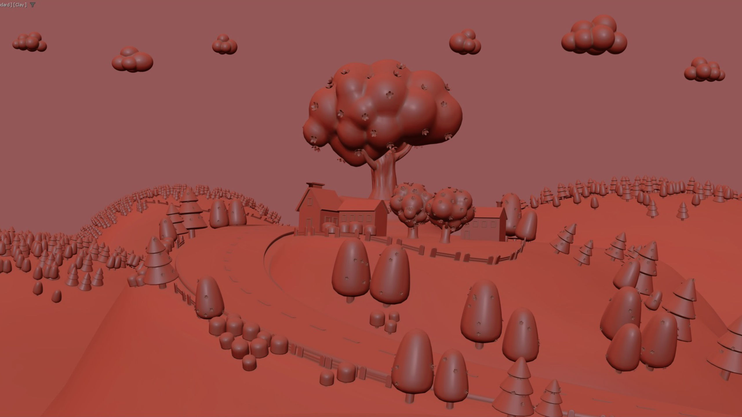 Fantasy Cartoon village 3D model 3D model_7