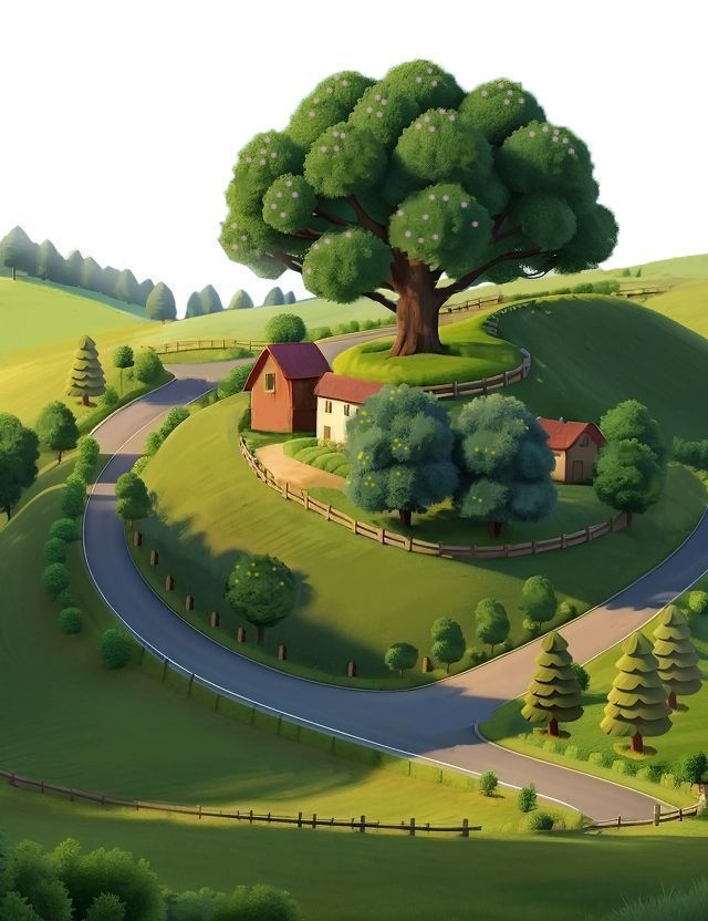 Fantasy Cartoon village 3D model 3D model_1