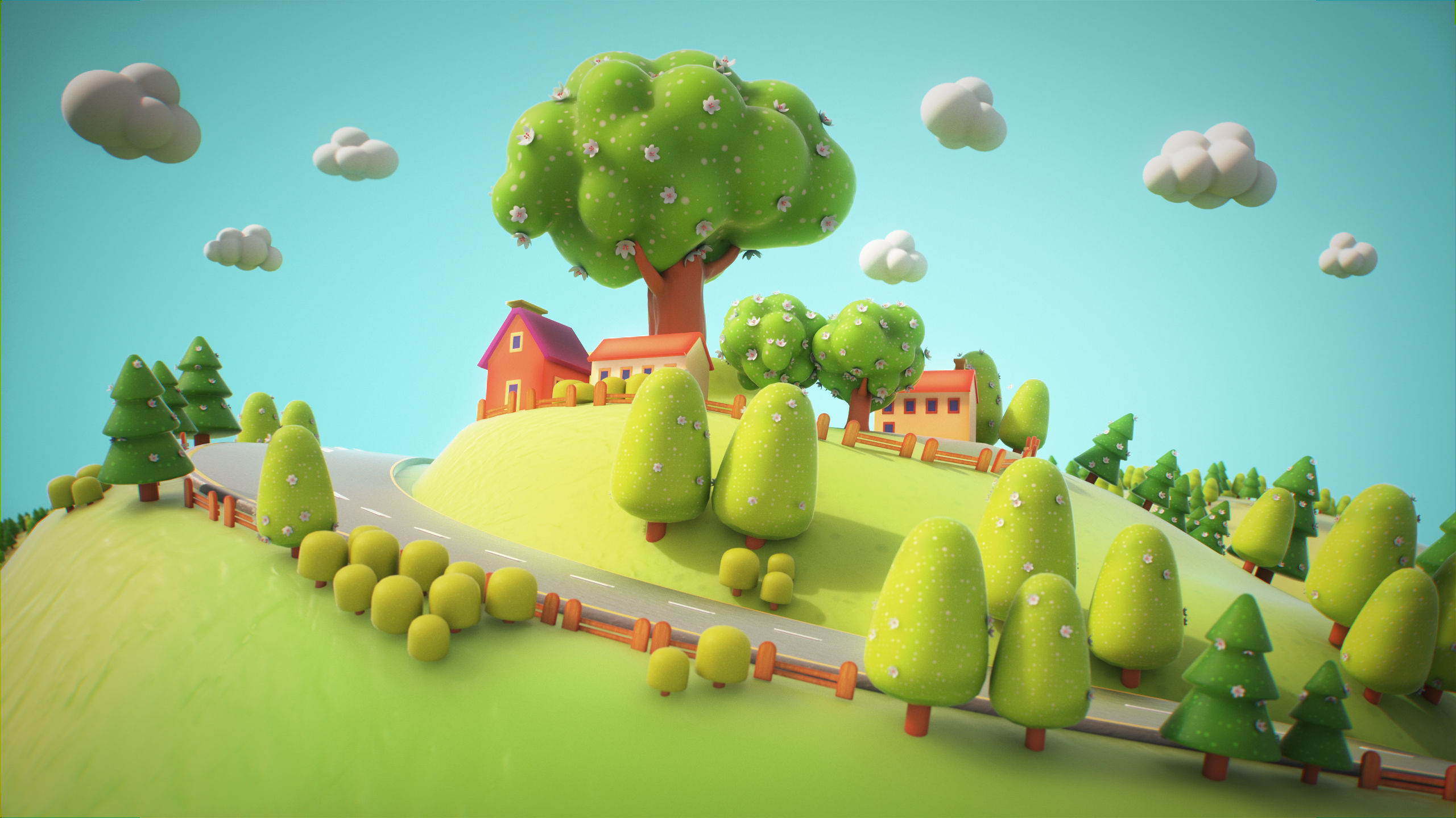 Fantasy Cartoon village 3D model 3D model_2