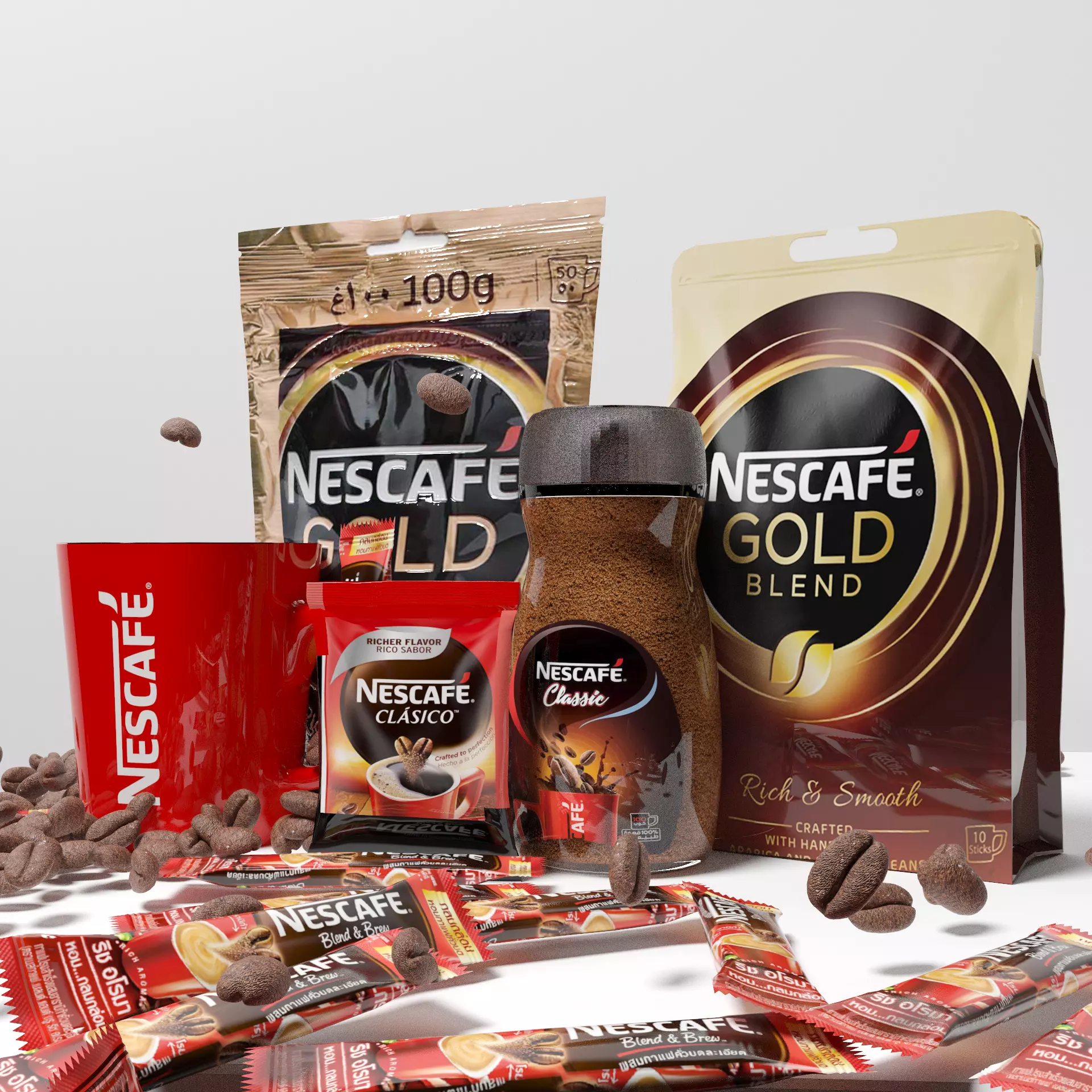 NESCAFE BAG COLLECTION Low-poly 3D model_0