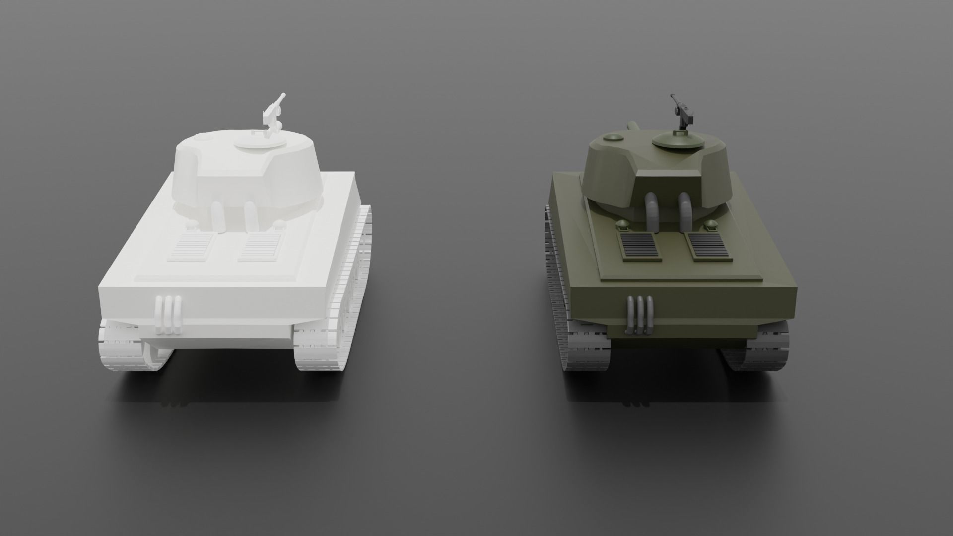 3D Sherman Tank Low-poly 3D model_1