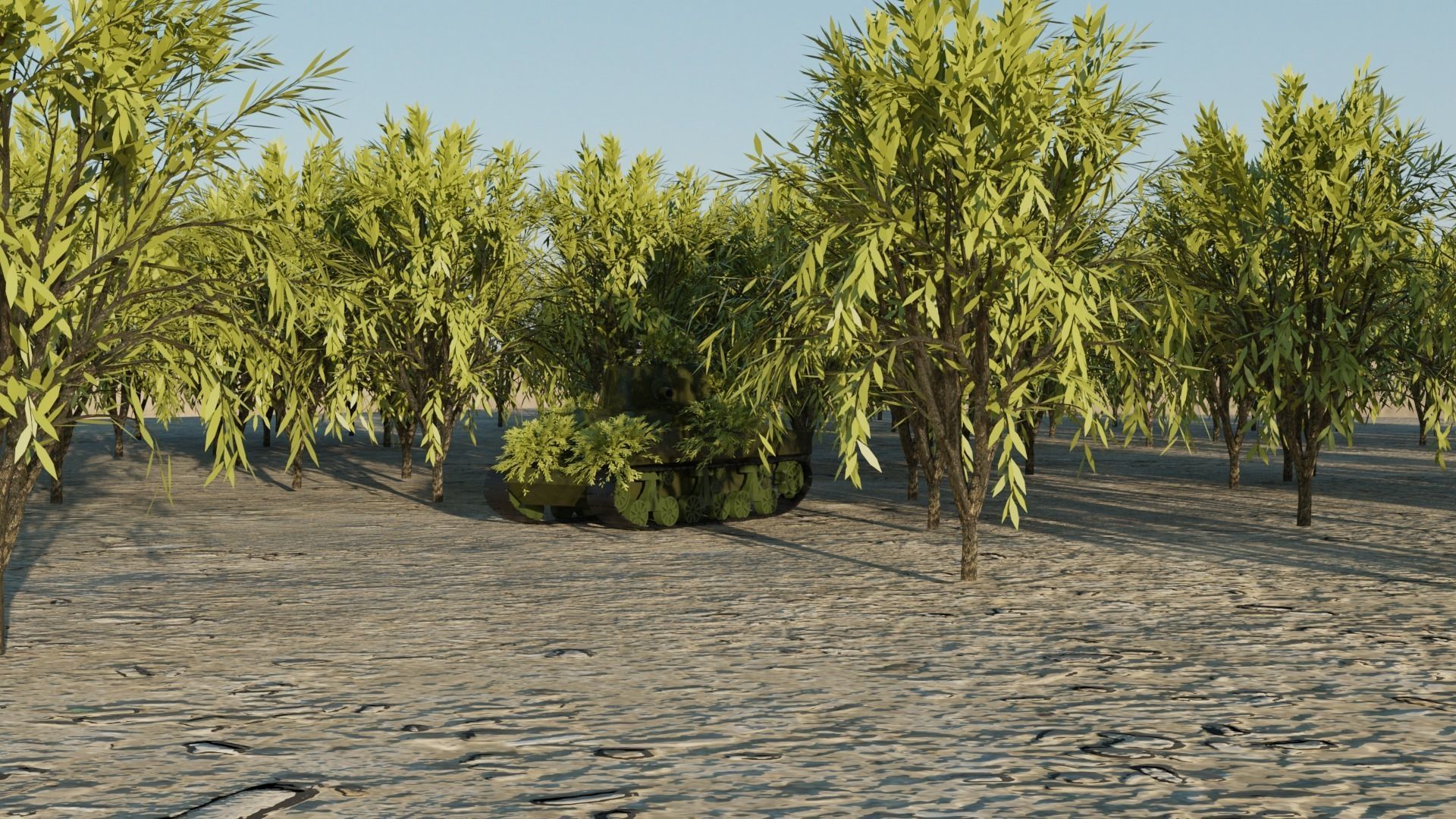 3D Sherman Tank Low-poly 3D model_2