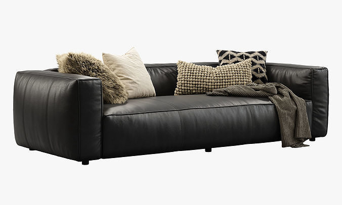 Joybird Jaxon Leather Sofa 3D model 4