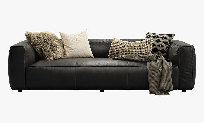 Joybird Jaxon Leather Sofa 3D model 3