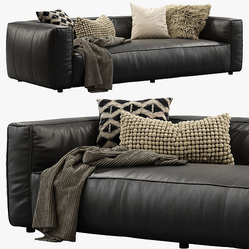 Joybird Jaxon Leather Sofa 3D model 2