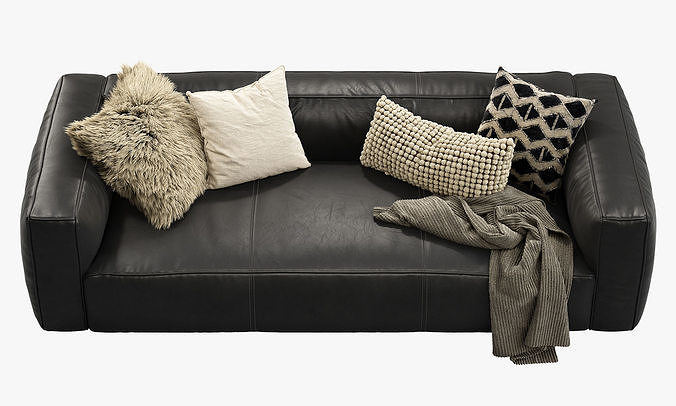 Joybird Jaxon Leather Sofa 3D model 7