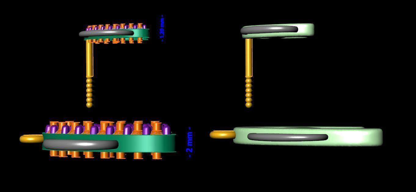 Letter K necklace and earrings 3D print model 3D print model_1