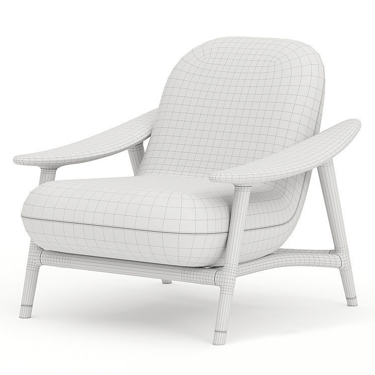 Gaia Armchair Low-poly 3D model_4
