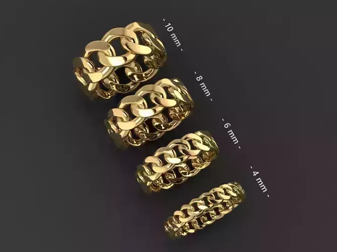 cuban chain ring  3D print model