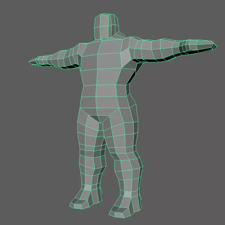 Low-Poly Buff Male Body Free low-poly 3D model_0