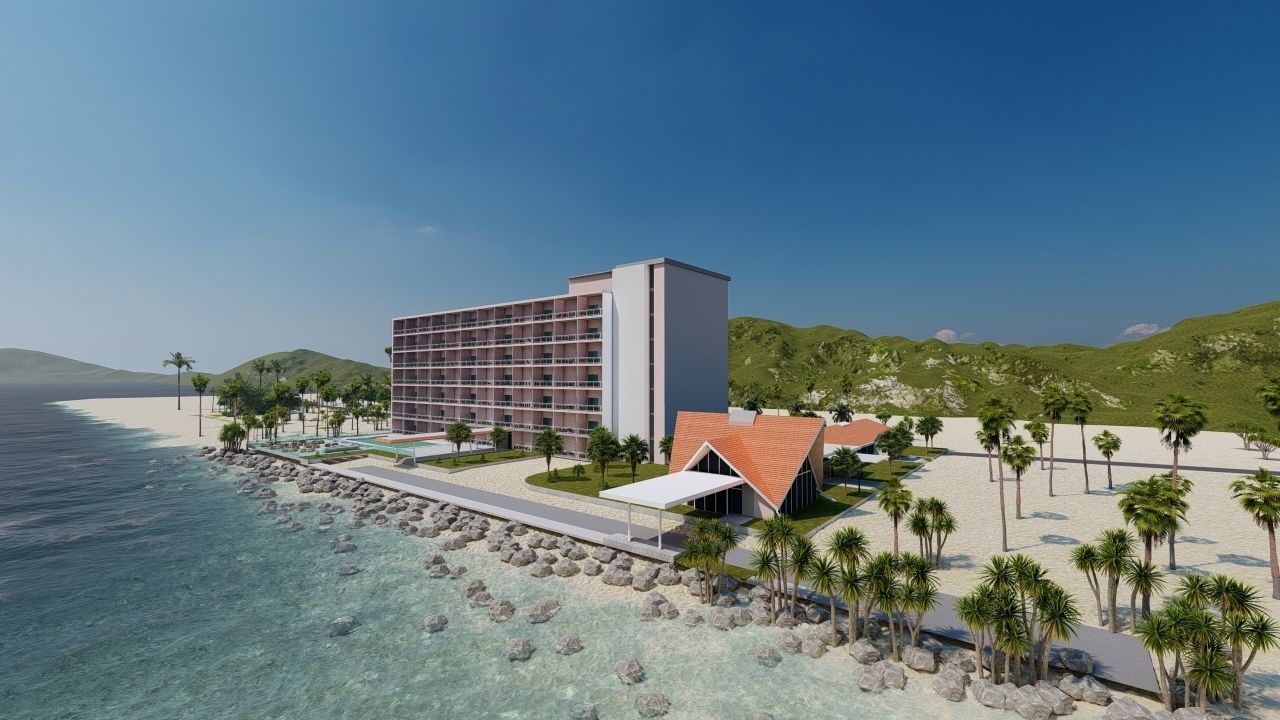 Hotel Beach 3D model_1